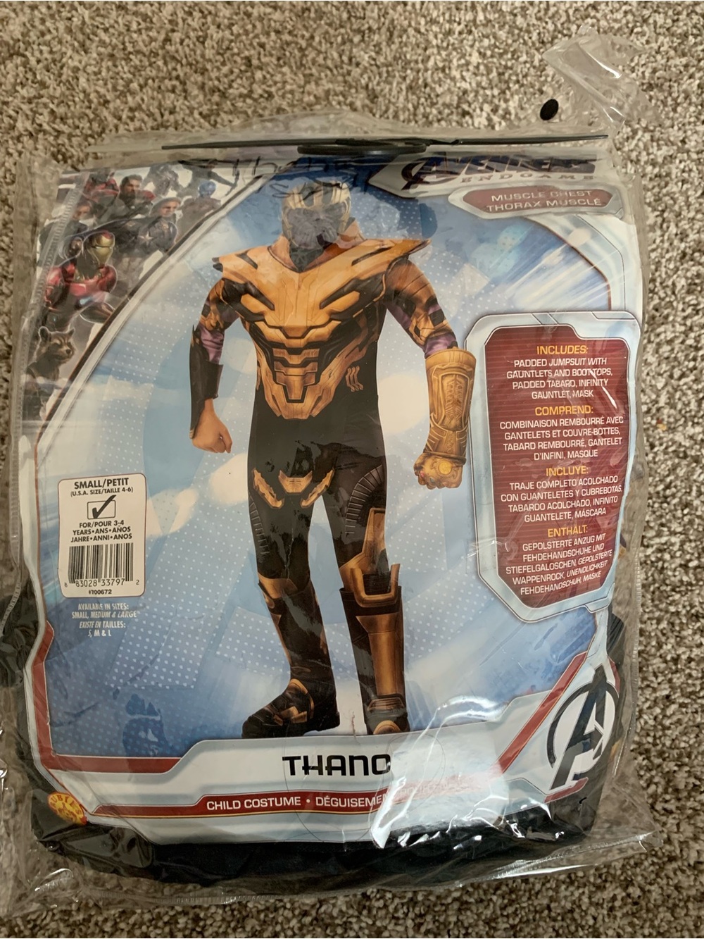 Marvel Thanos Kids Costume - Gold and Black 4-6T Halloween